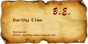Barthy Elma névjegykártya